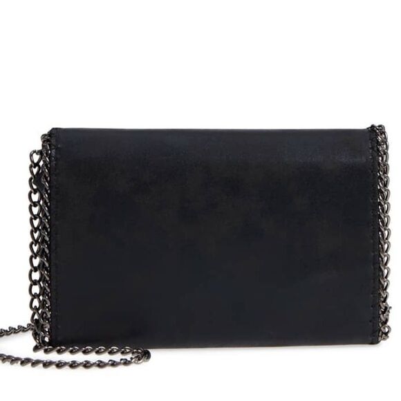 NWOT SOLD OUT Nordstrom Chelsea28 Faux Leather Wallet on a Chain in Black - Picture 3 of 15